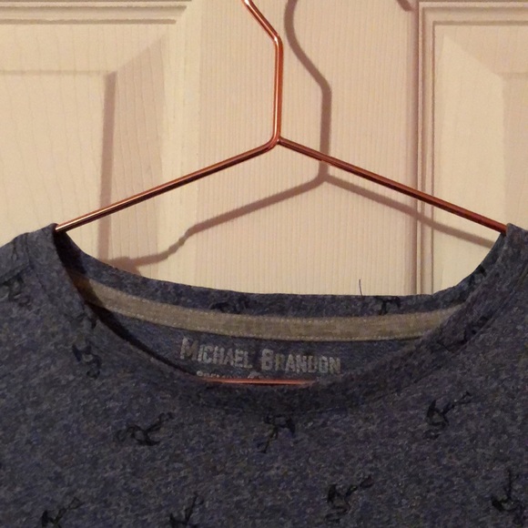 Michael Brandon Blue Flamingo Print T-Shirt Mens Large L - Picture 2 of 12